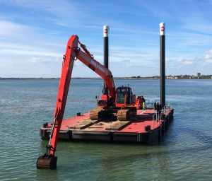 Dredger, dredging modular pontoon.