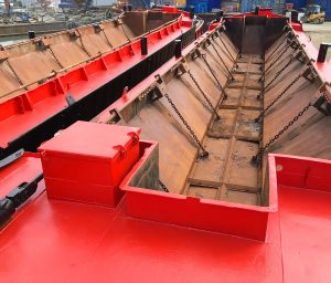 small hopper barge, road transportable